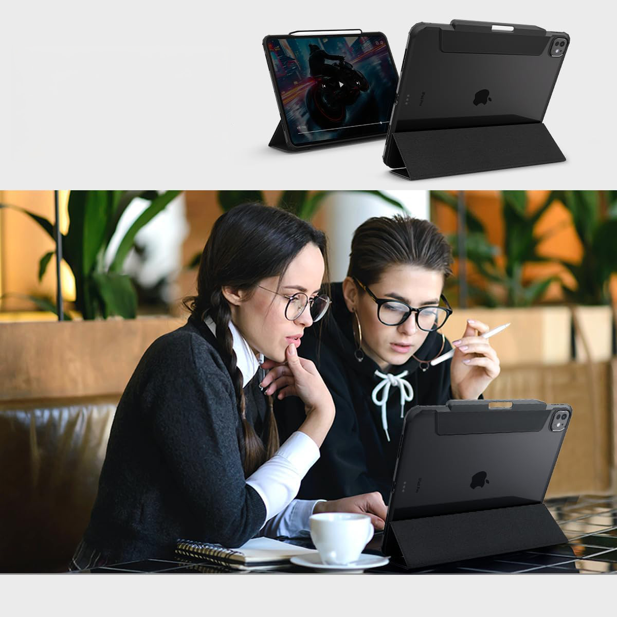 Etui Spigen Ultra Hybrid Pro do iPad Pro 13" 7 gen. 2024, czarno-przezroczyste
